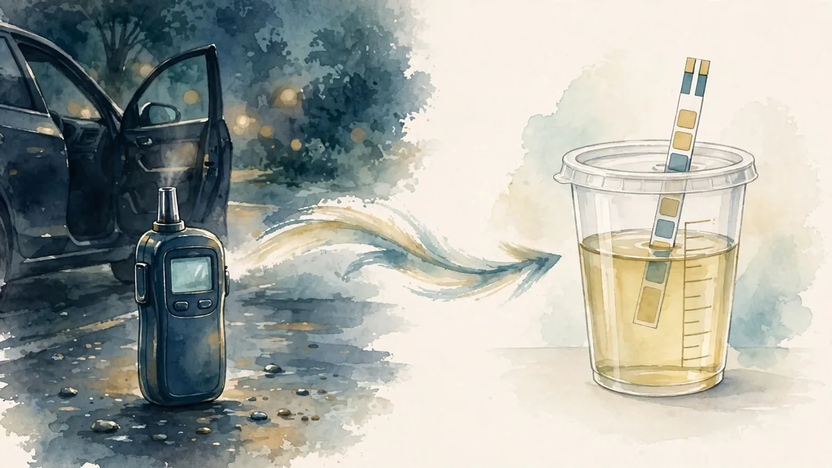 EtG urine test vs breathalyzer in DUI cases: EtG shows a history of drinking while a breathalyzer shows current intoxication