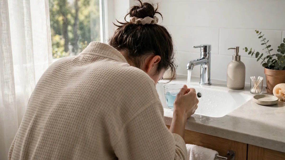 Rinsing with alcohol mouthwash: ethanol absorbed through the mouth lining reaches the liver, which converts a small fraction to EtG